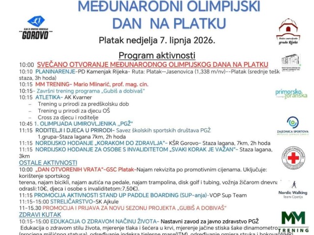 Nedjelja 07.lipnja Međunarodni olimpijski dan na Platku
